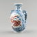QIANLONG BLUE AND WHITE RED DRAGON AMPHORA VASE - 2