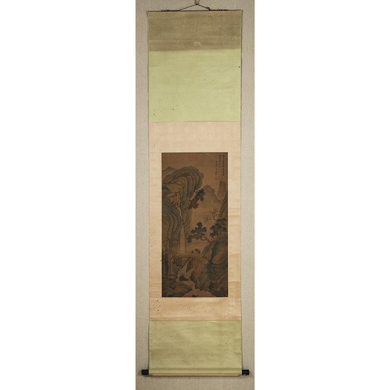 A CHINESE LANDSCAPE PAINTING SILK SCROLL, WANG HUI MARK: A Chinese Landscape Painting Silk Scroll, Wang Hui Mark Dimensions: 87cm x 40cm
