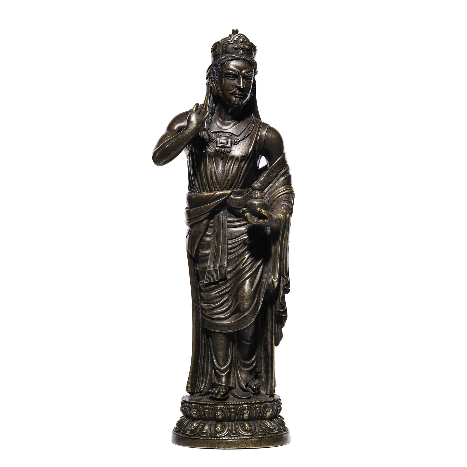 CHINESE GILT-BRONZE PADMASAMBHVSTATUE (1 of 11)