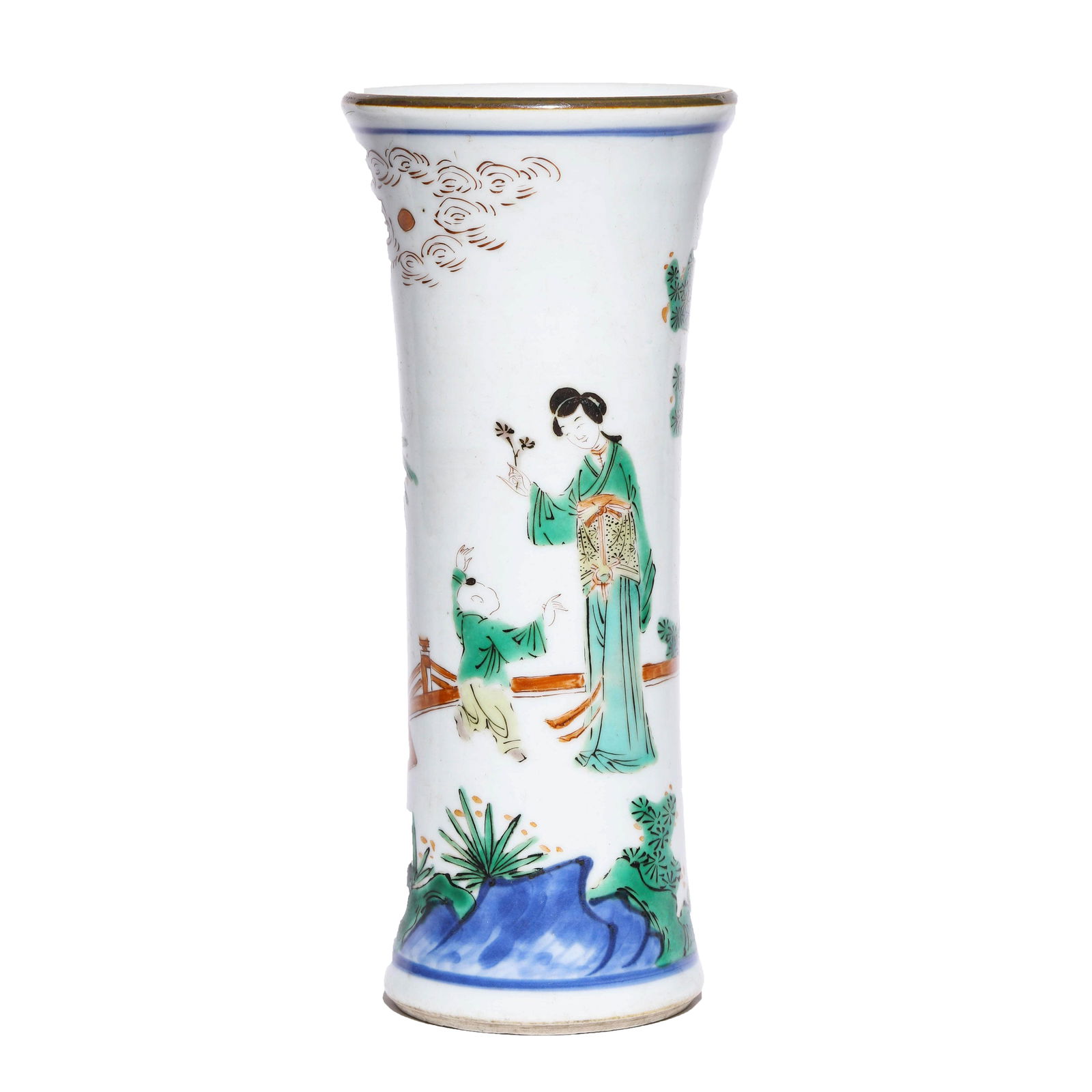 CHINESE PORCELAIN WUCAI VASE, GU (1 of 7)