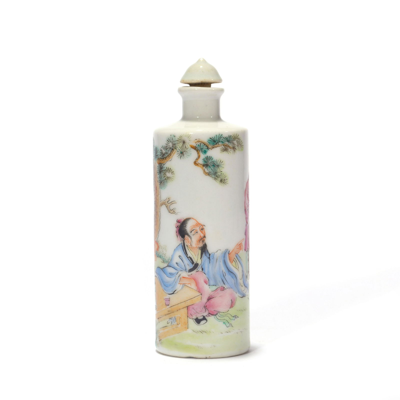 A Famille Rose Figural Snuff Bottle,  Shendetang Mark (1 of 6)