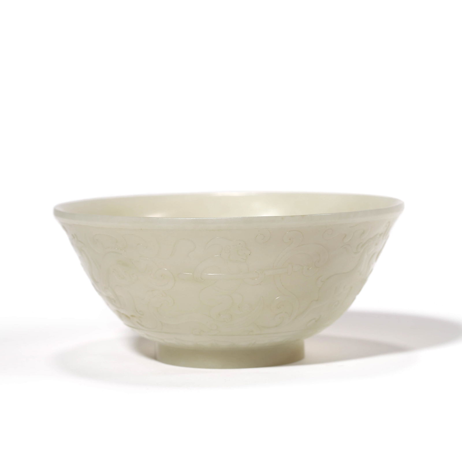 A Carved White Jade Bowl (1 of 6)