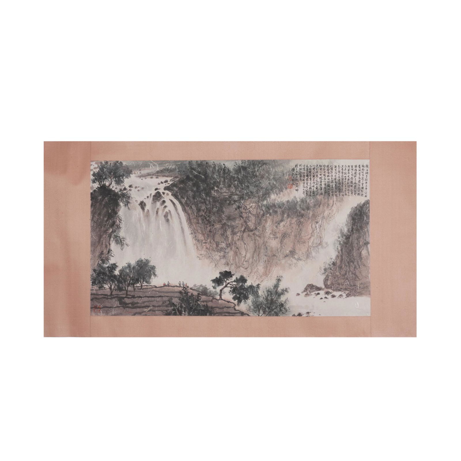 A CHINESE PAINTING OF MOUNTAIN LANDSCAPE (1 of 7)