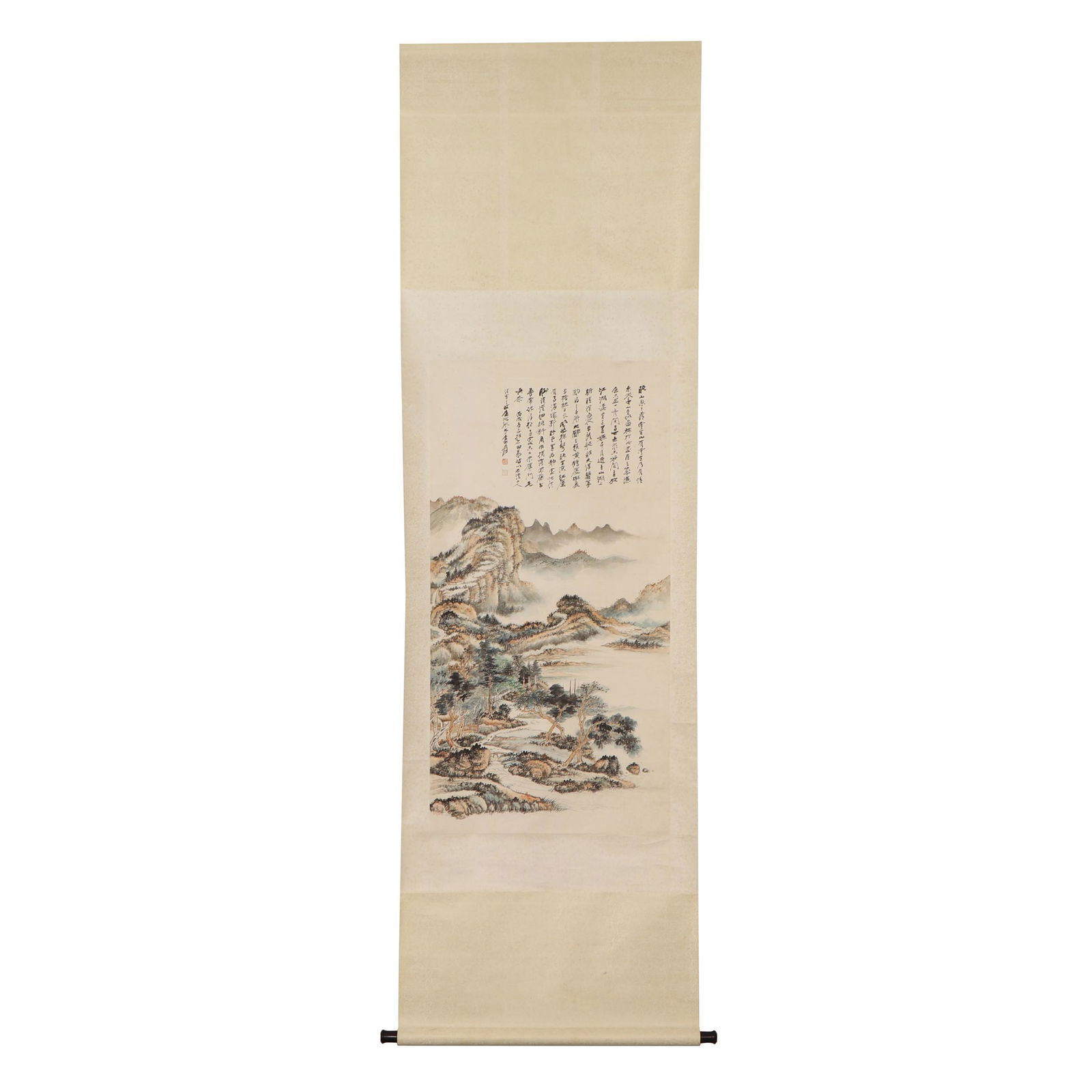 A CHINESE PAINTING OF MOUNTAIN LANDSCAPE (1 of 6)