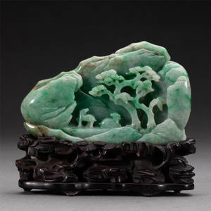 A CHINESE JADEITE BOULDER DECORATIONS