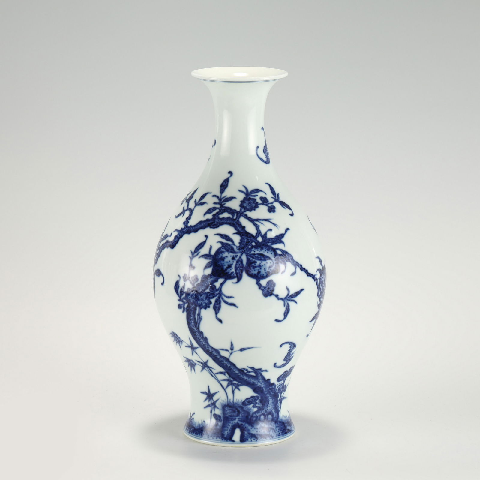 QING YONGZHENG BLUE AND WHITE OLIVE VASE (1 of 9)