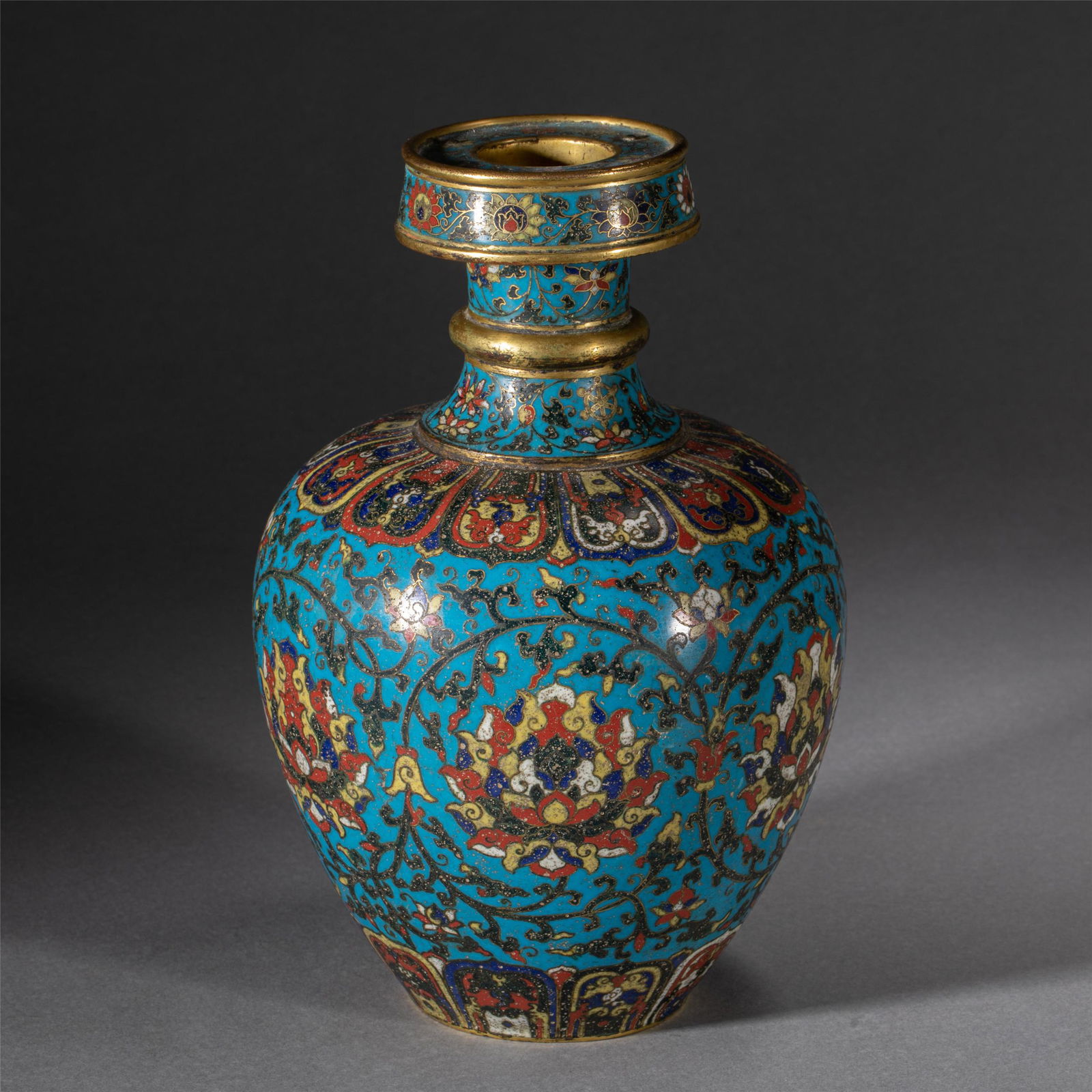 A CLOISONNE LOTUS VASE (1 of 8)