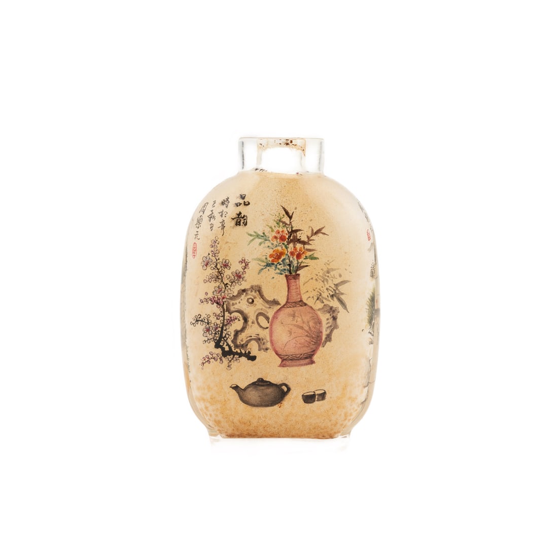 ZHOU LEYUAN INNER PAINTING GLASS SNUFF BOTTLE (1 of 4)