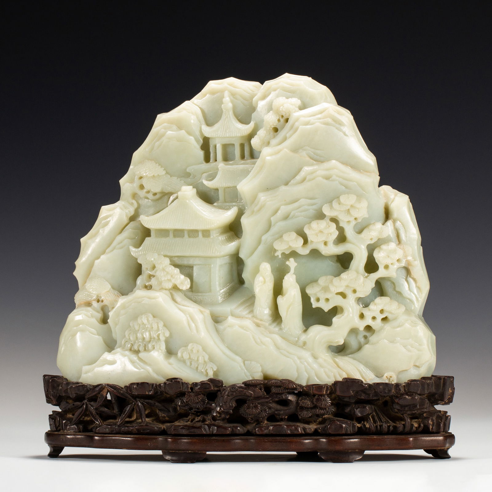 A CARVED JADE BOULDER ORNAMENT (1 of 11)