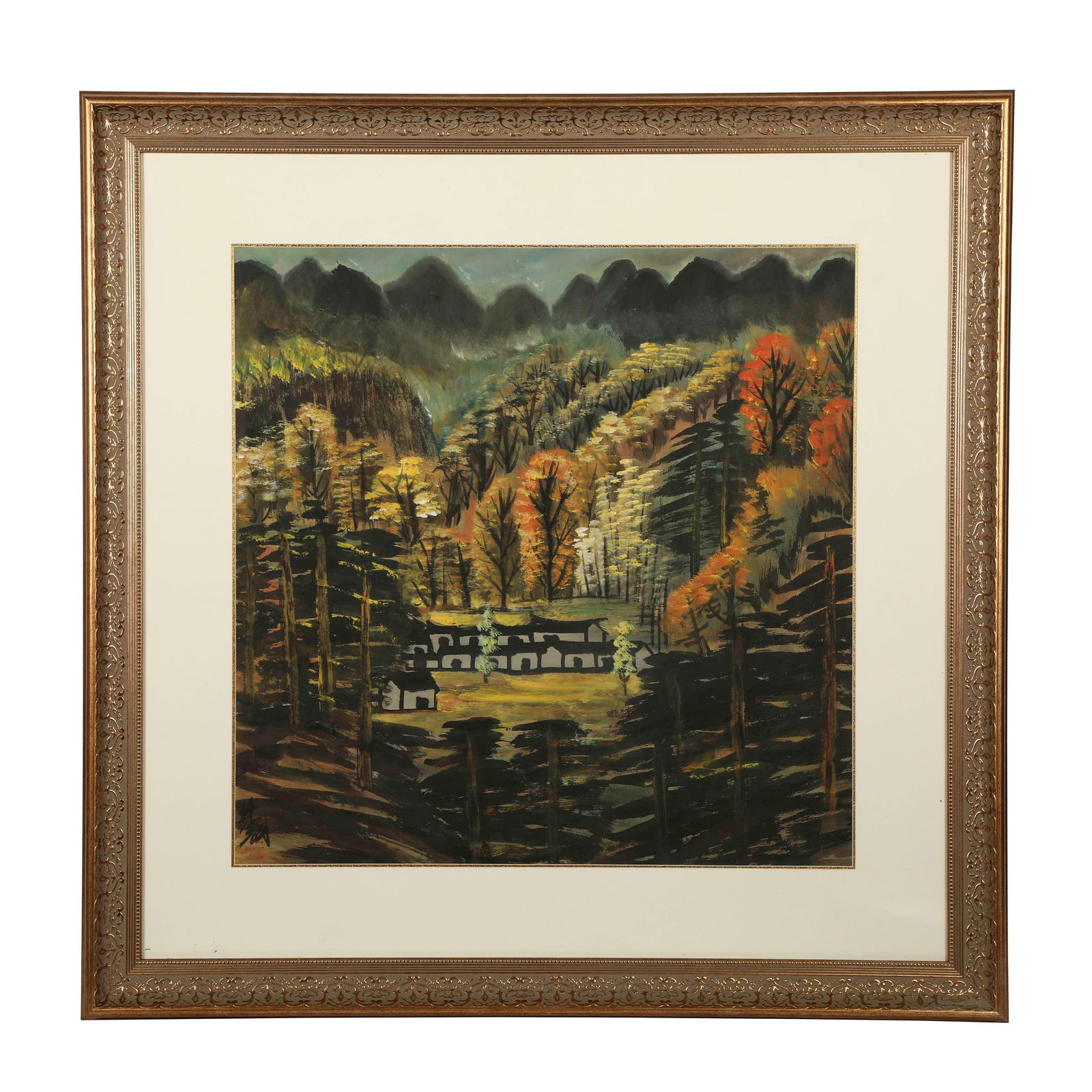 LIN FENGMIAN FRAMED LANDSCAPE PAINTING (1 of 8)