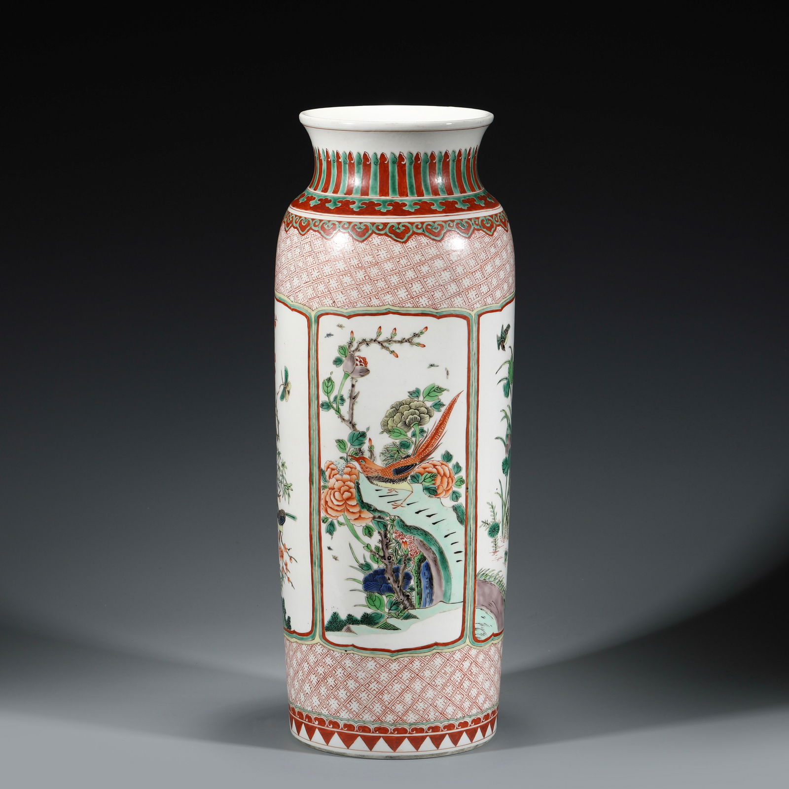 QING WUCAI ELEPHANT LEG VASE (1 of 10)