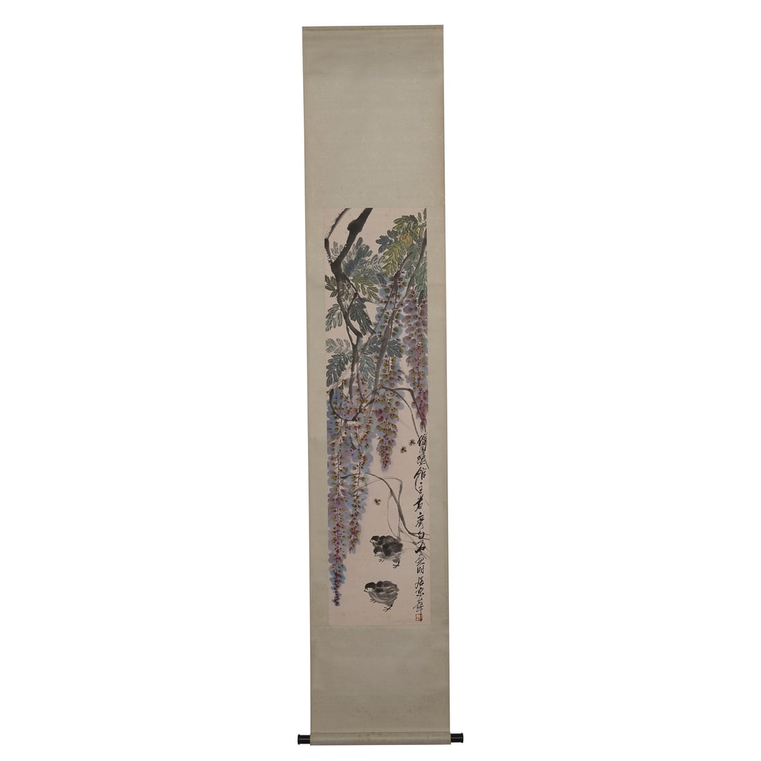 Qi Baishi signed Chinese Scroll Painting (1 of 6)