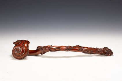 A CARVED BOXWOOD RUYI SCEPTER