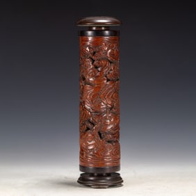 A CHINESE ZITAN INCENSE BURNER