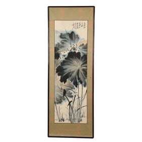 ZHANG DAQIAN LOTUS FRAMED PAINTING