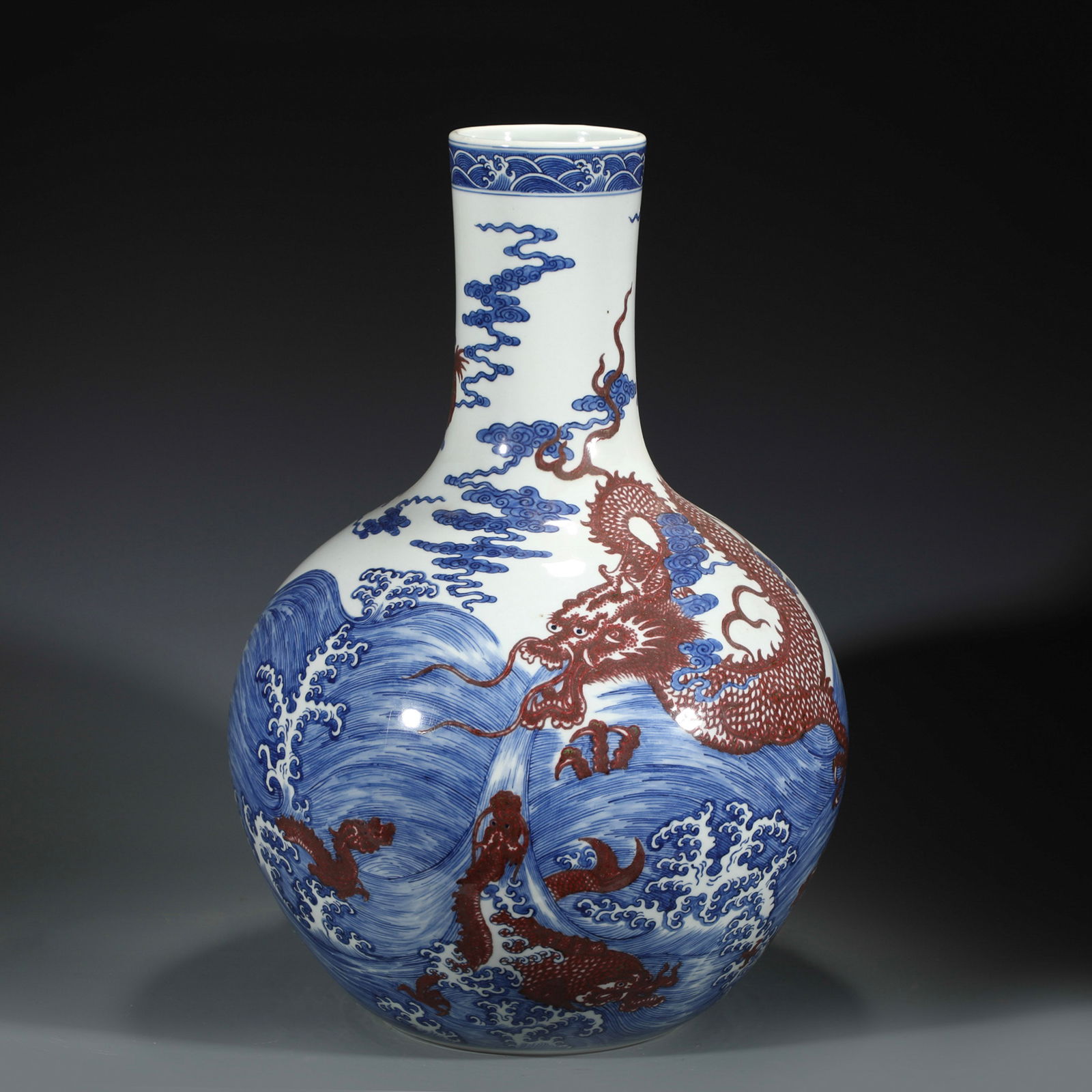 QING BLUE WHITE & RED CELESTIAL VASE (1 of 9)
