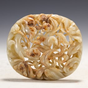 A CHINESE FINE CARVED JADE PLAQUE