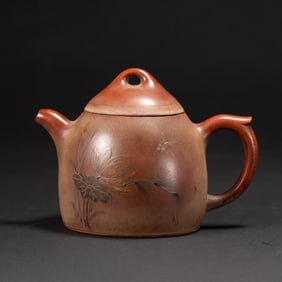 A YIXING GLAZE ZISHA TEAPOT