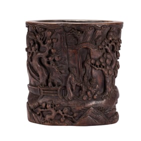 A CHENXIANG CARVED BRUSH POT