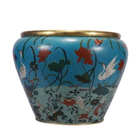 A CLOISONNE ENAMEL JARDINIERE