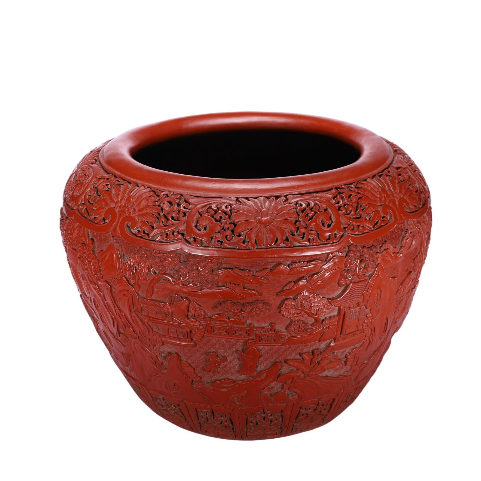 CHINESE CINNABAR LACQUER CARVED JAR (1 of 9)