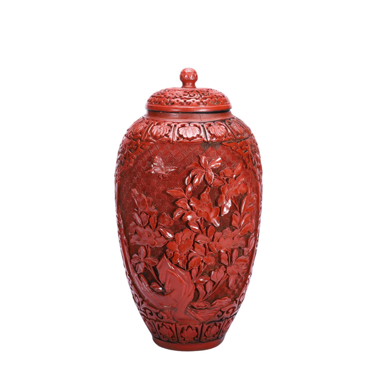 CHINESE CINNABAR LACQUER VASE (1 of 9)