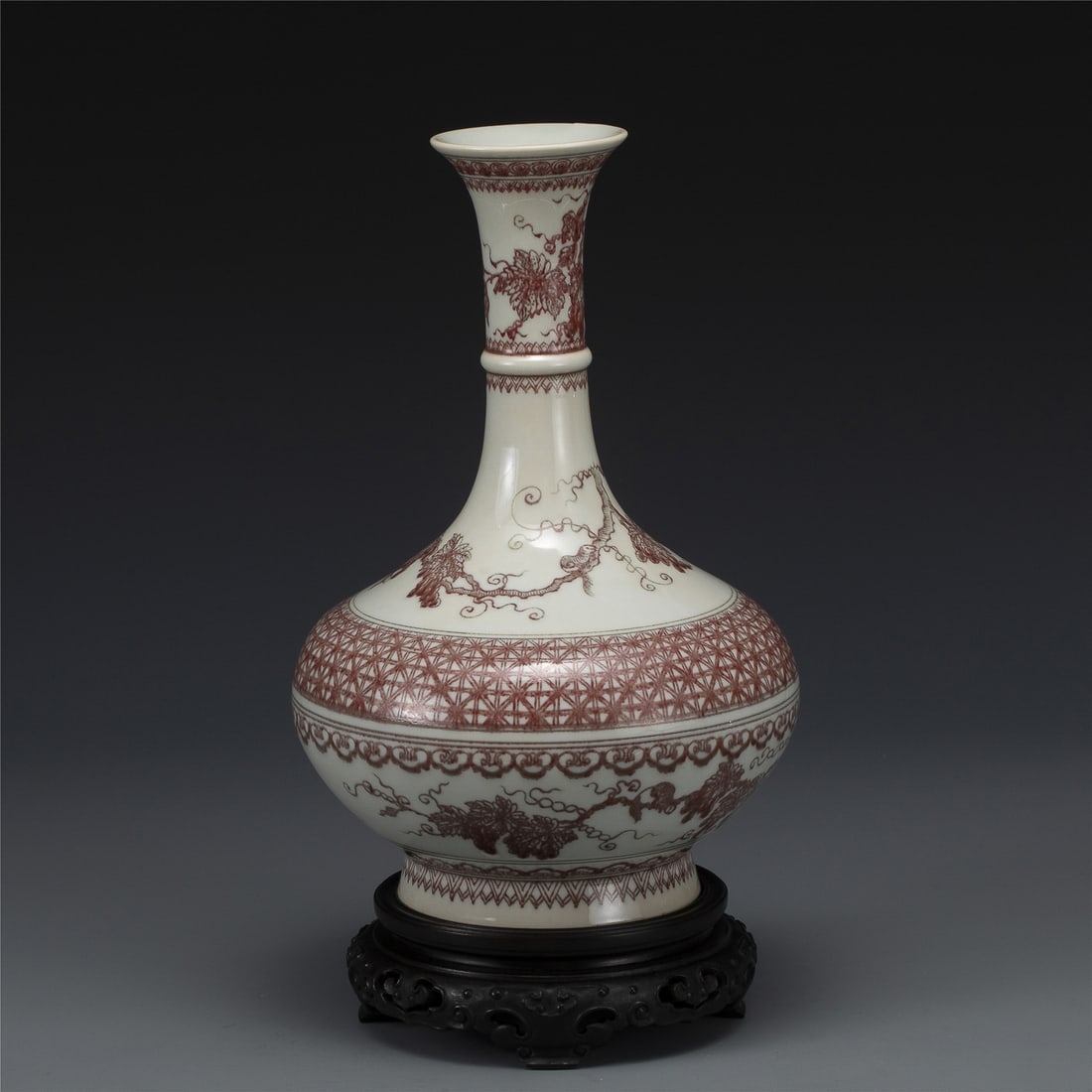 QING KANGXI UNDERGLAZE RED VASE (1 of 5)