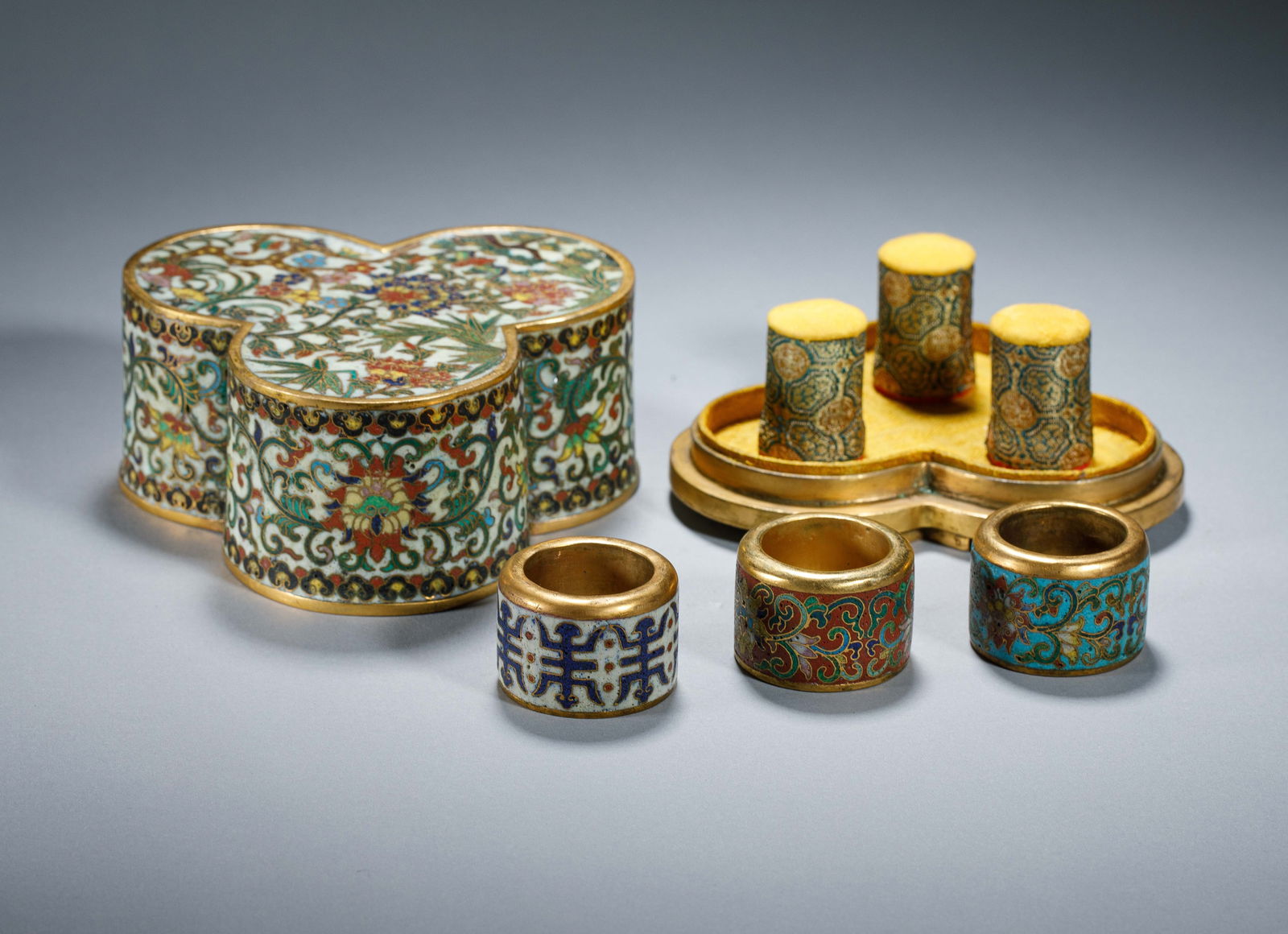 CHINESE CLOISONN? ARCHER RING BOX SET (1 of 6)