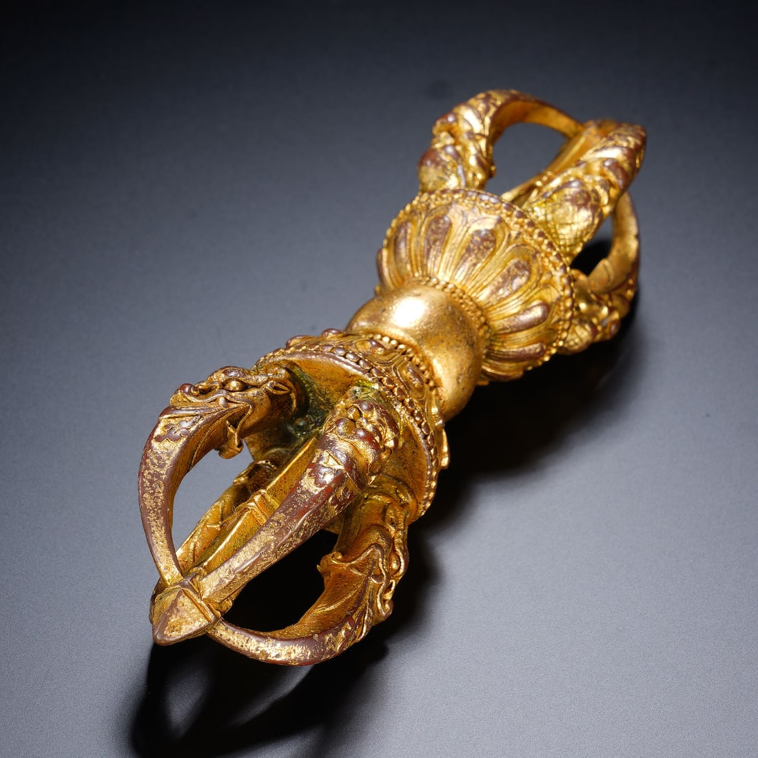 CHINESE GILT BRONZE VAJRA SCEPTER (1 of 6)