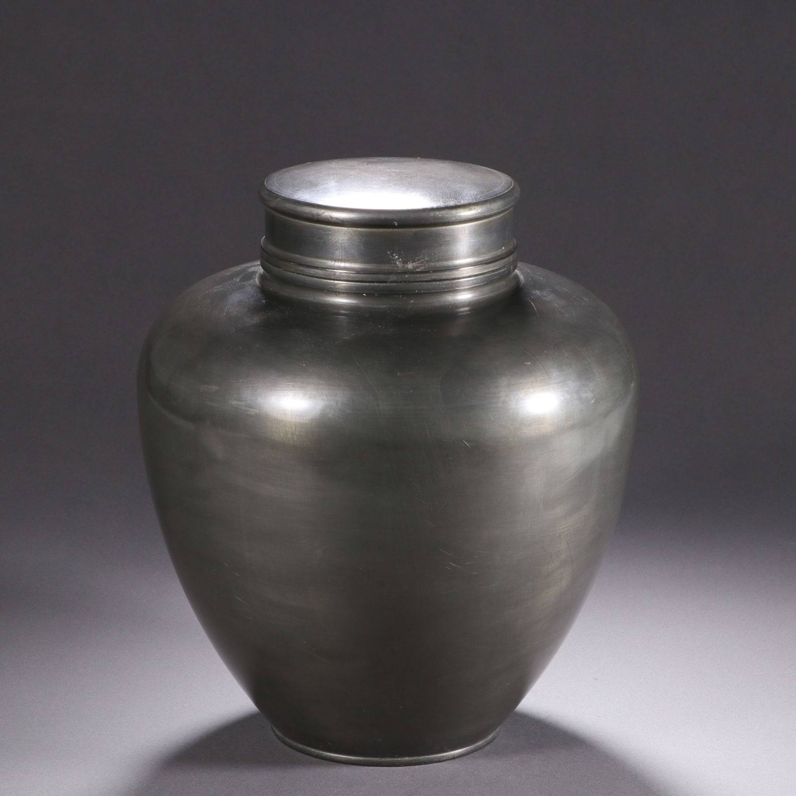 CHINESE PEWTER TEA CADDY (1 of 9)