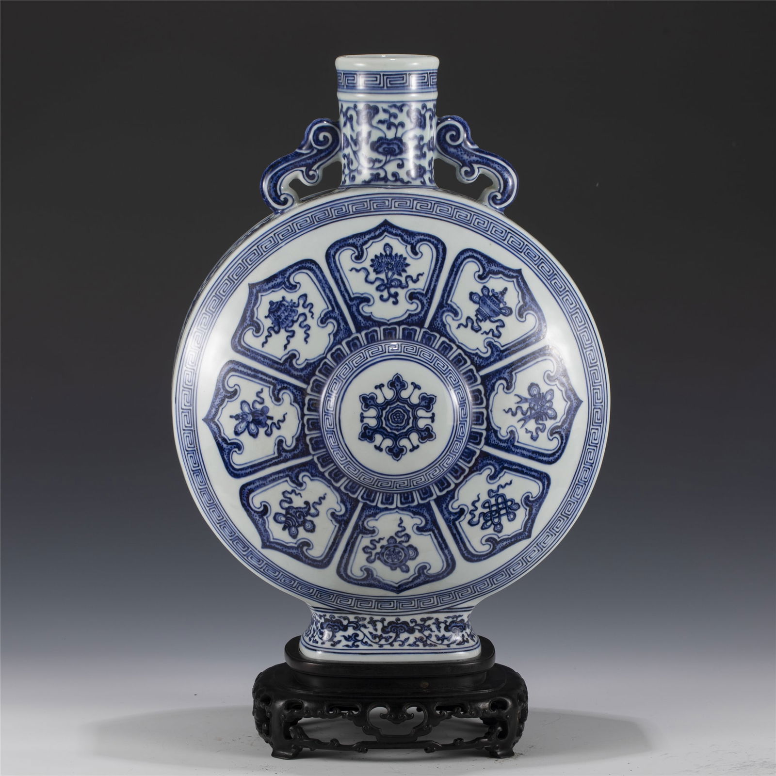 QING BLUE & WHITE MOON VASE (1 of 9)