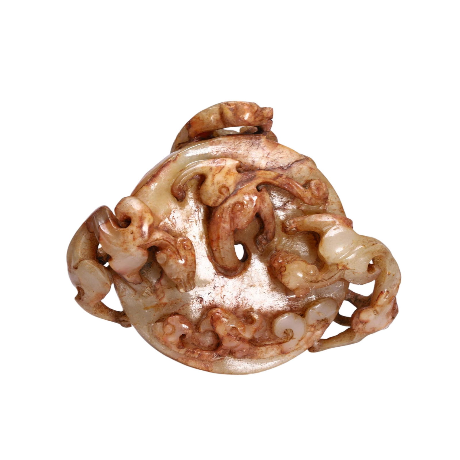 CHINESE ARCHAIC JADE DRAGON BI DISC (1 of 9)