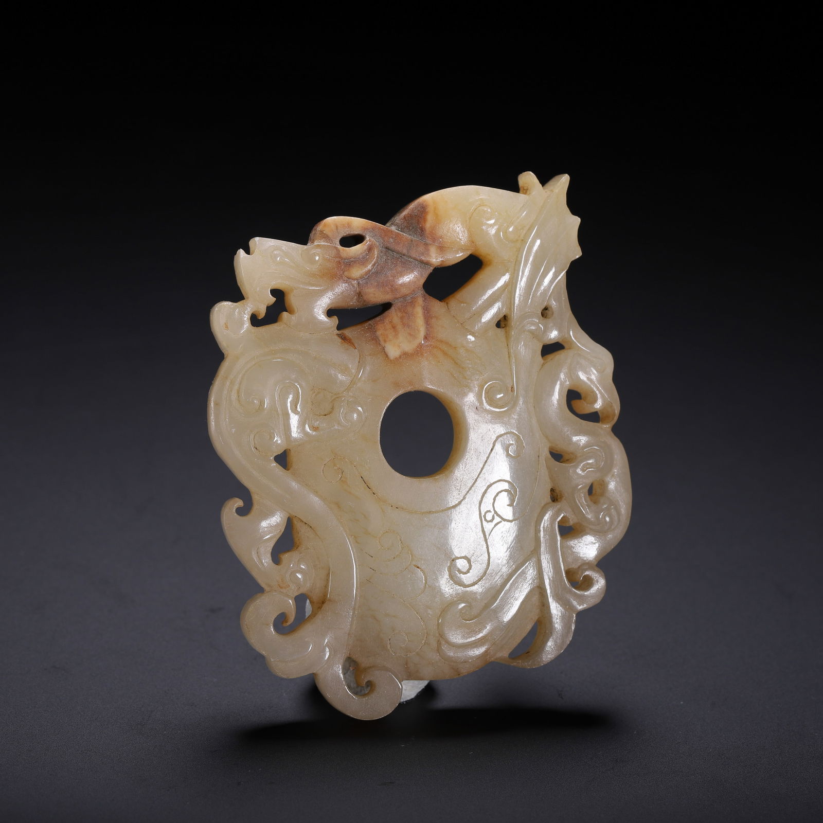 CHINESE ARCHAIC JADE BI DISC CARVING (1 of 9)