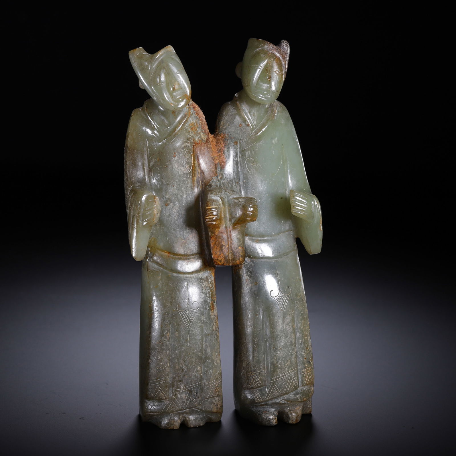 CHINESE JADE TWIN FIGURE CARVING (1 of 9)