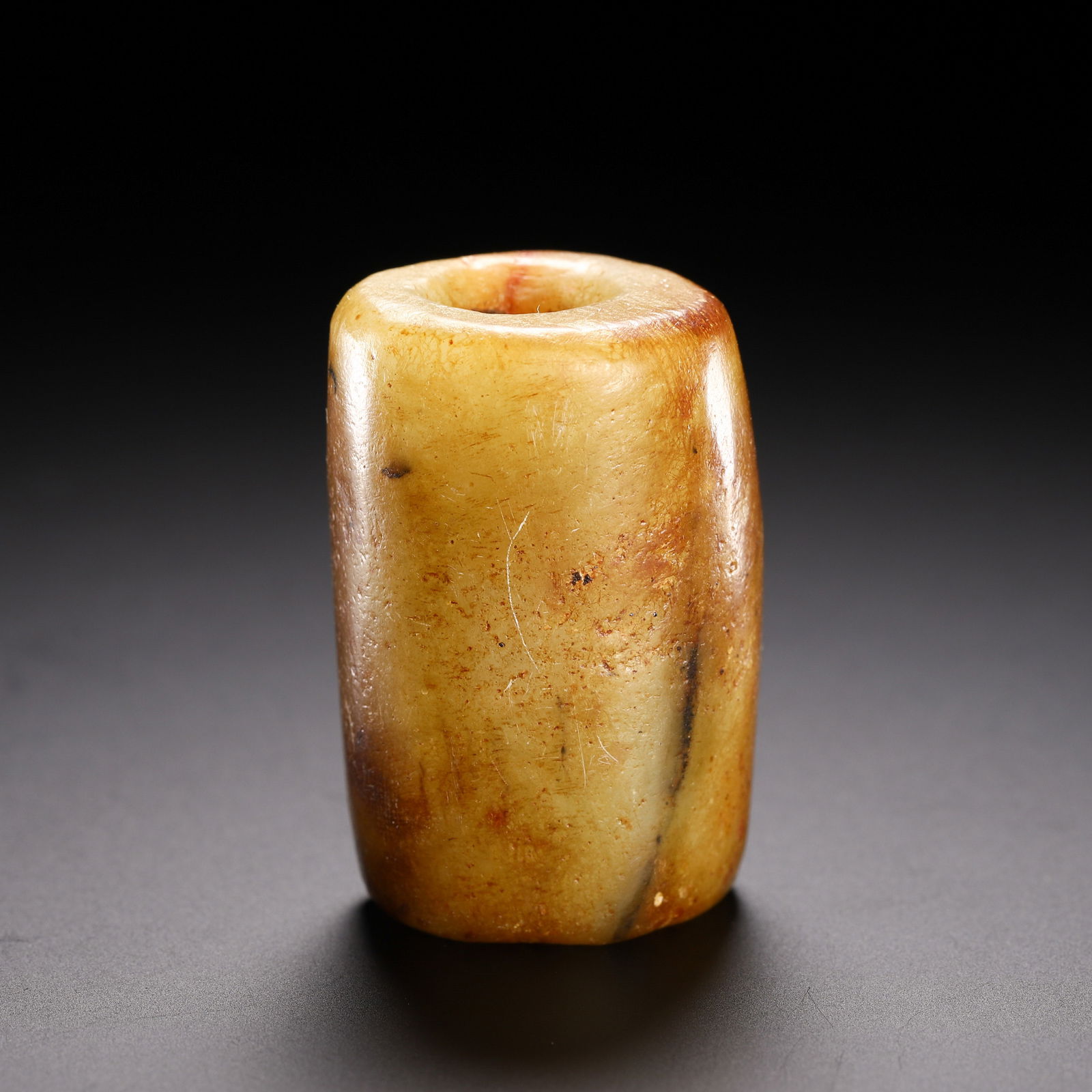 CHINESE YELLOW JADE LEZI BEAD (1 of 9)
