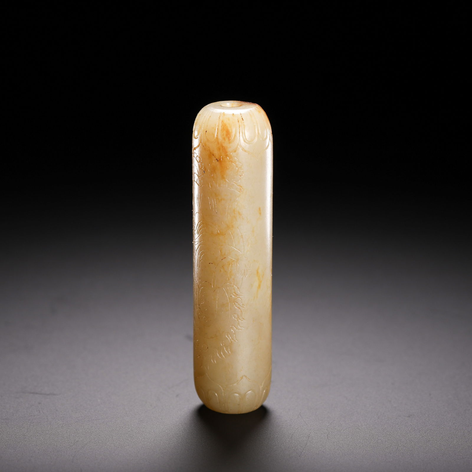 CHINESE YELLOW JADE LEZI BEAD (1 of 9)