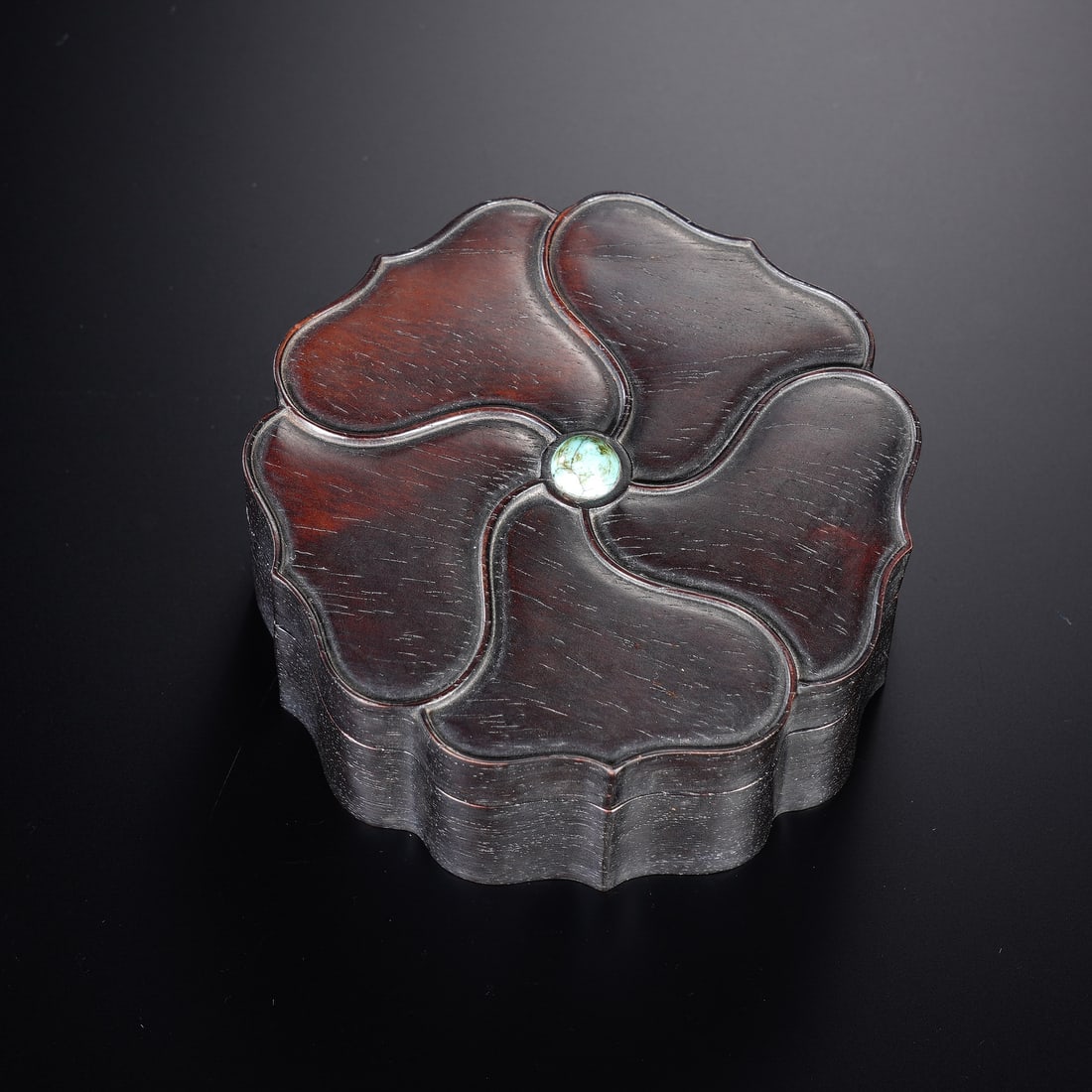 CHINESE ZITAN LOTUS-FORM INCENSE BOX (1 of 8)