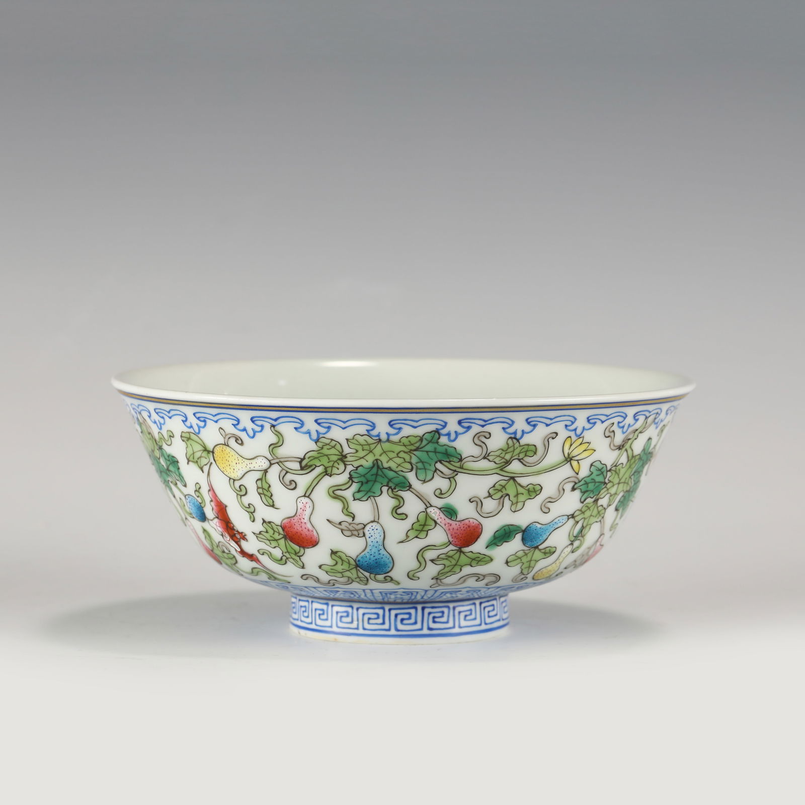 QING QIANLONG FAMILLE ROSE GOURD ABUNDANT BOWL (1 of 10)