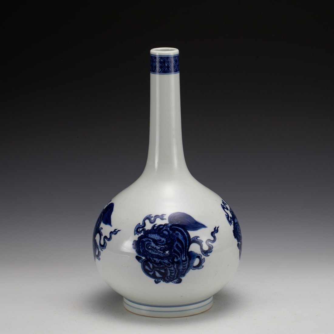 YONGZHENG BLUE & WHITE QILIN VASE (1 of 5)