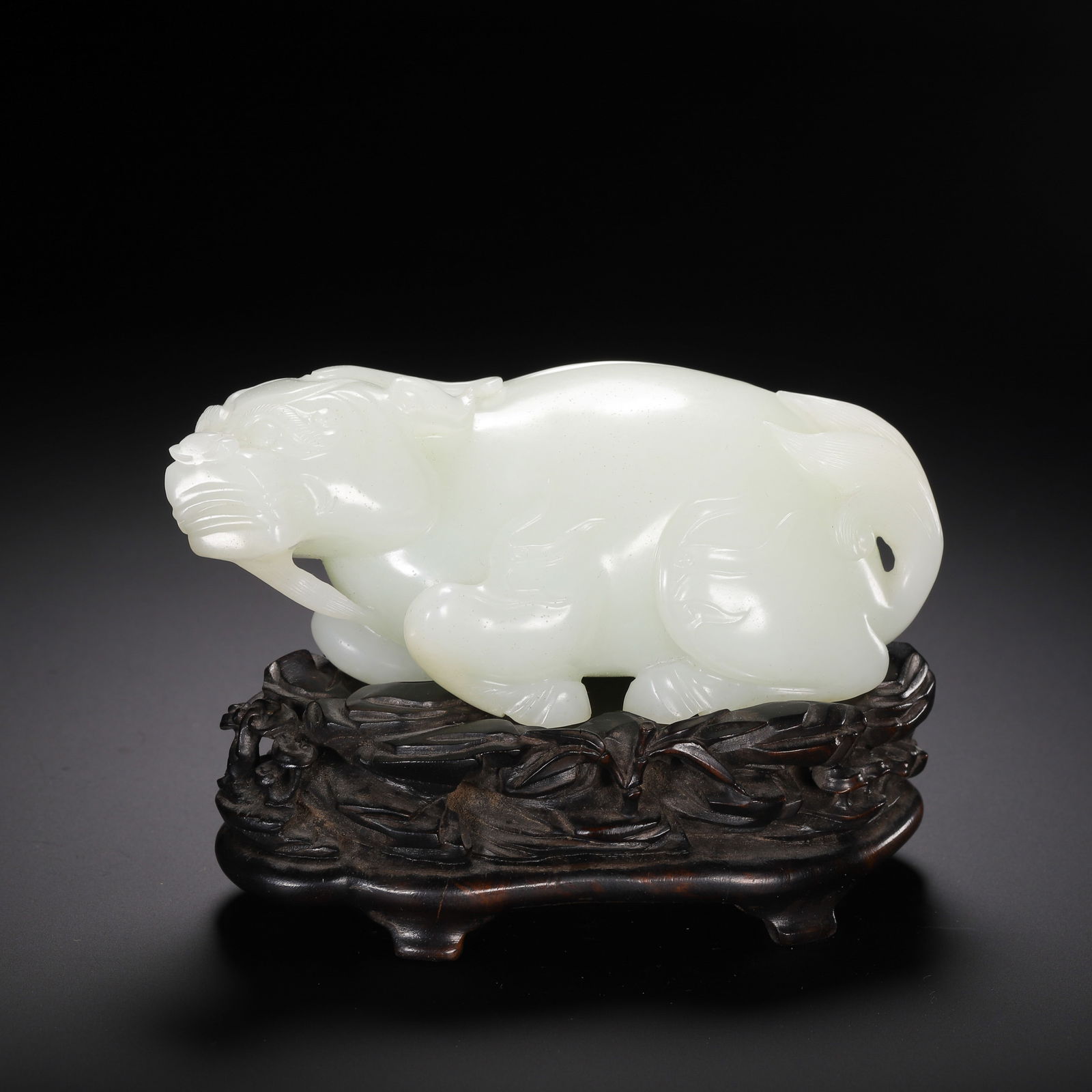 CHINESE HETIAN WHITE JADE BEAST ORNAMENT (1 of 9)