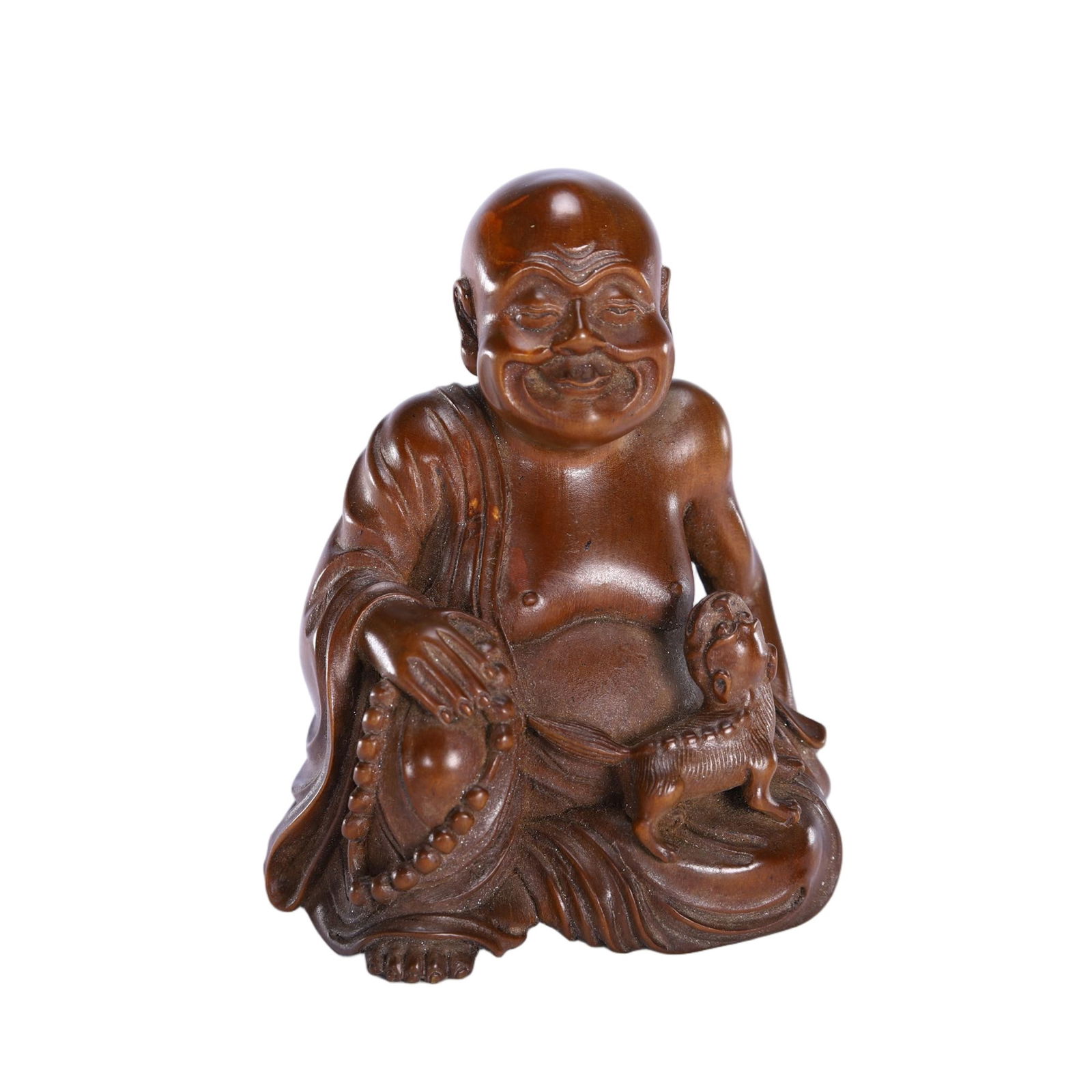CHINESE ROSEWOOD ARHAT SCULPTURE (1 of 9)
