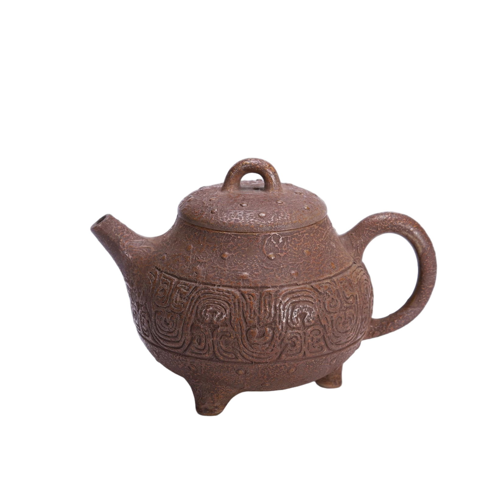 CHINESE YIXING ZISHA TRIPOD TEAPOT (1 of 9)