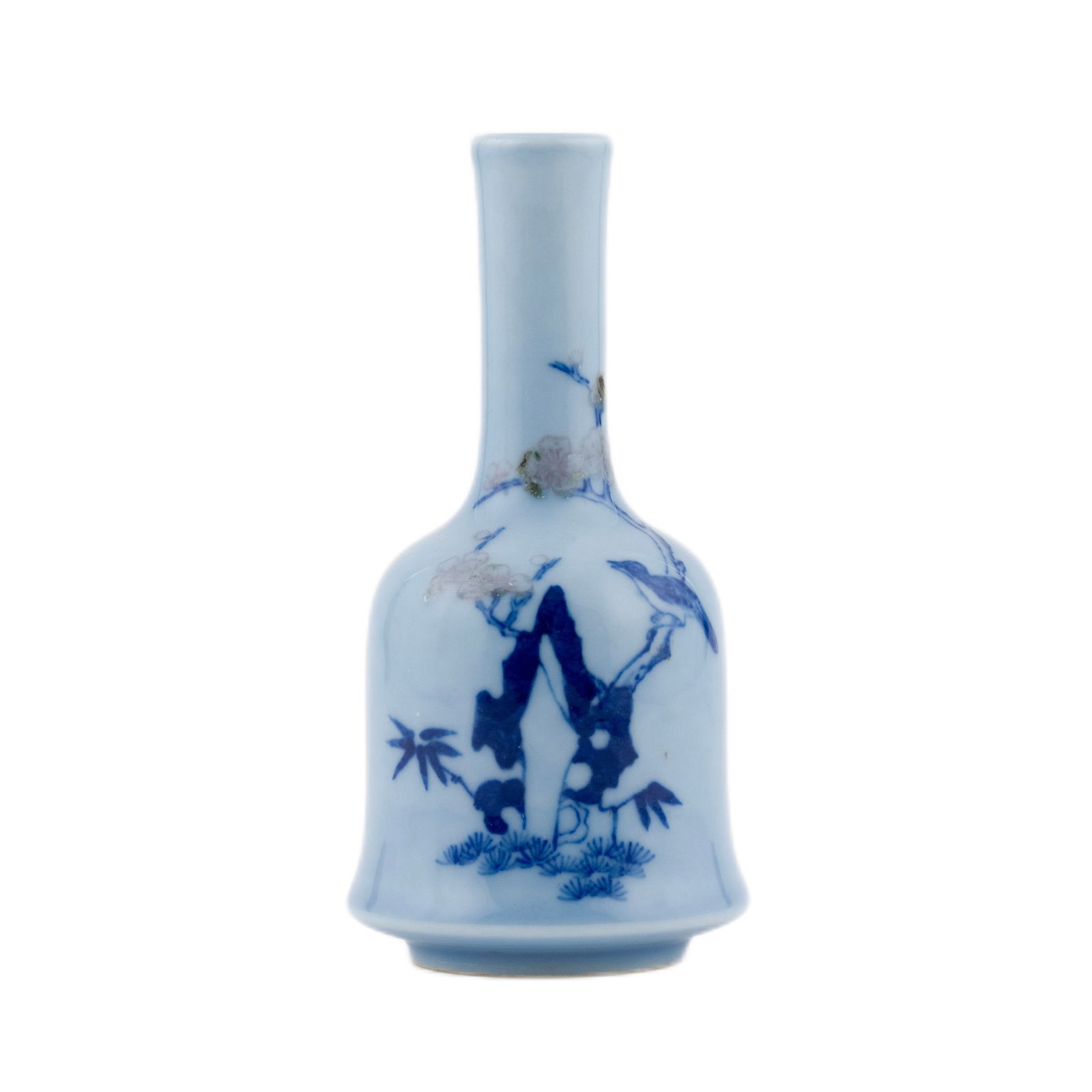 CHINESE SKY BLUE GLAZED BELL BOTTLE VASE (1 of 6)