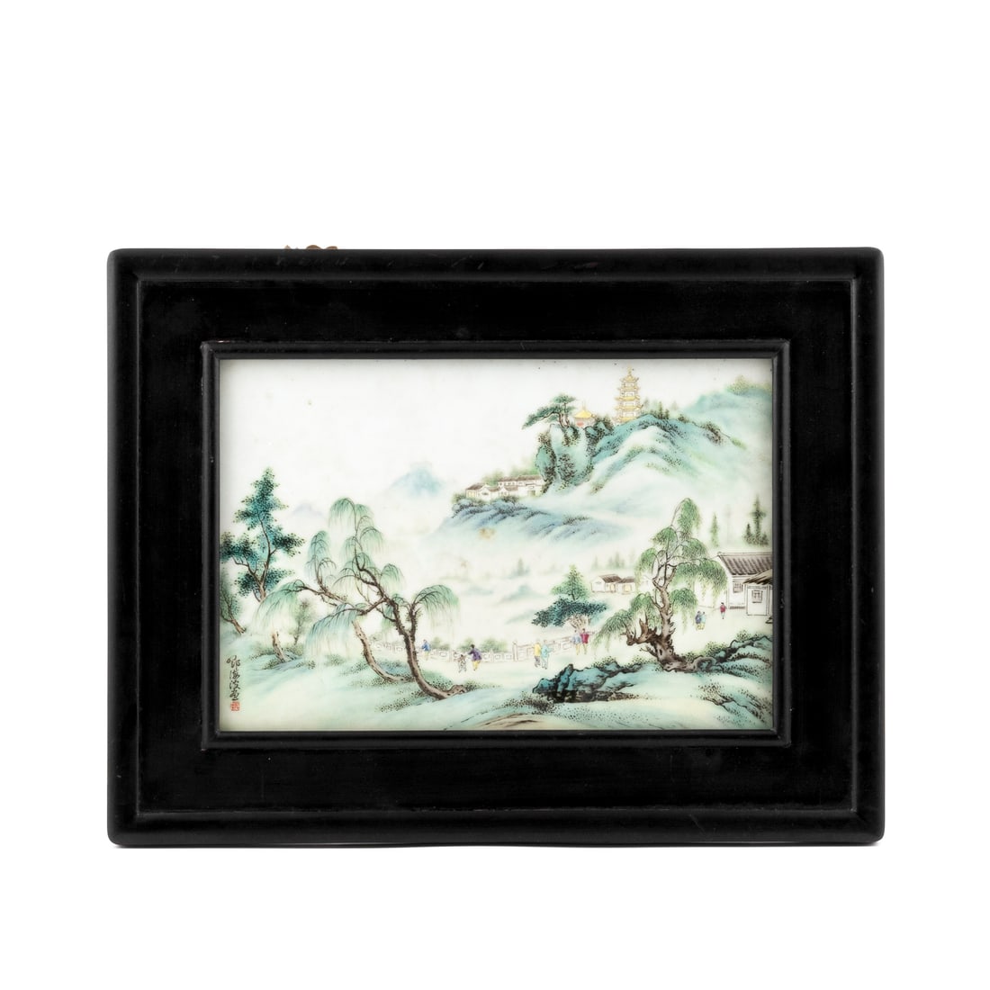 FRAMED REPUBLIC PERIOD PORCELAIN PAINTING (1 of 5)