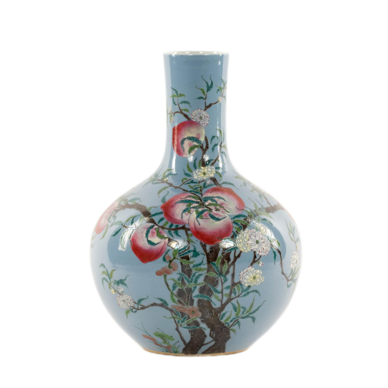 CHINESE FAMILLE ROSE PEACH ABUNDANT MOTIF REWARD VASE (1 of 6)