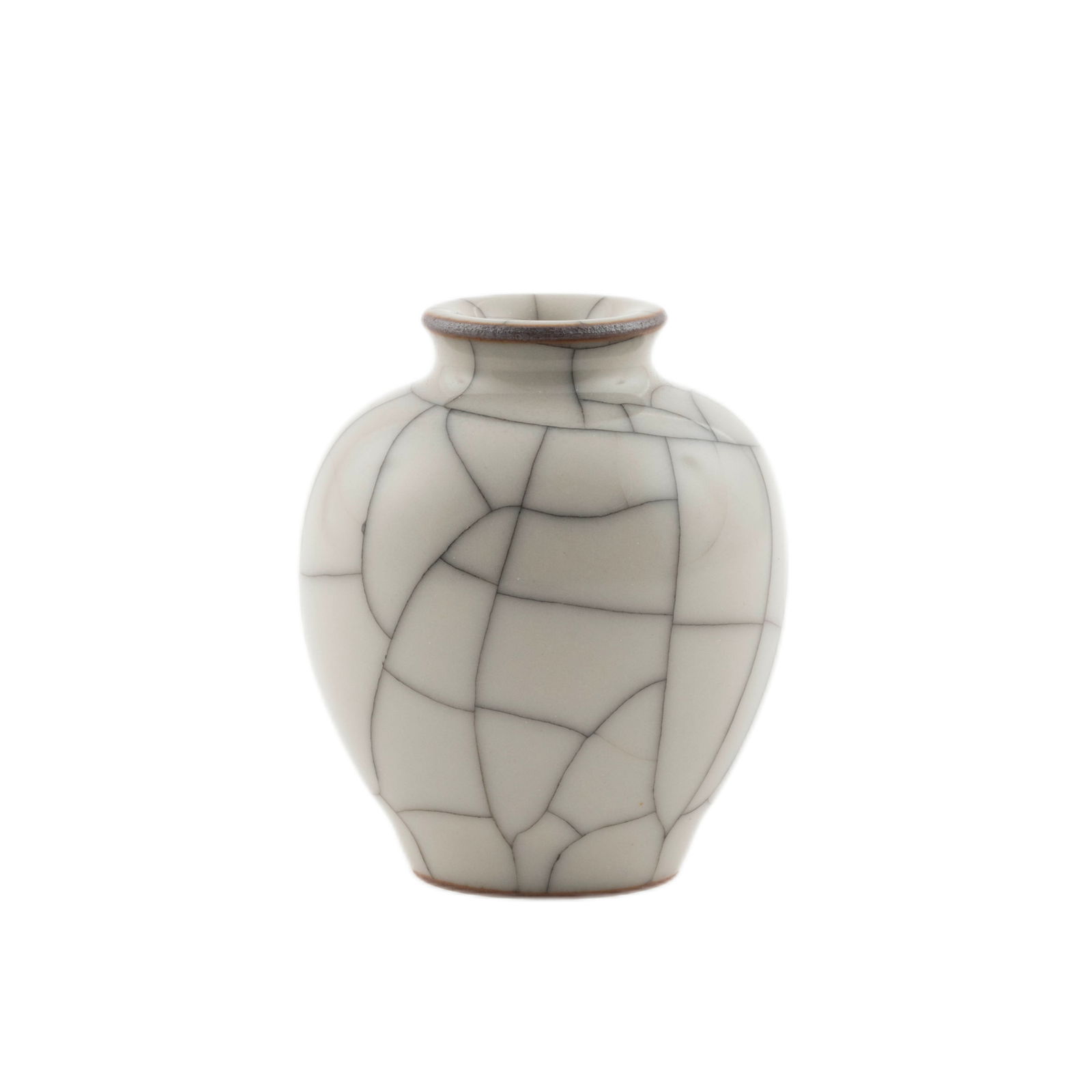 CHINESE QING GE WARE PORCELAIN WATER POT: Dimensons: 2.125in x1.875in x 1.875in Qing Ge Ware Porcelain Water Pot. Chinese porcelain potted in a round shape, bulbous body with flat base, rounded shoulder gently elevated short neck toward the s