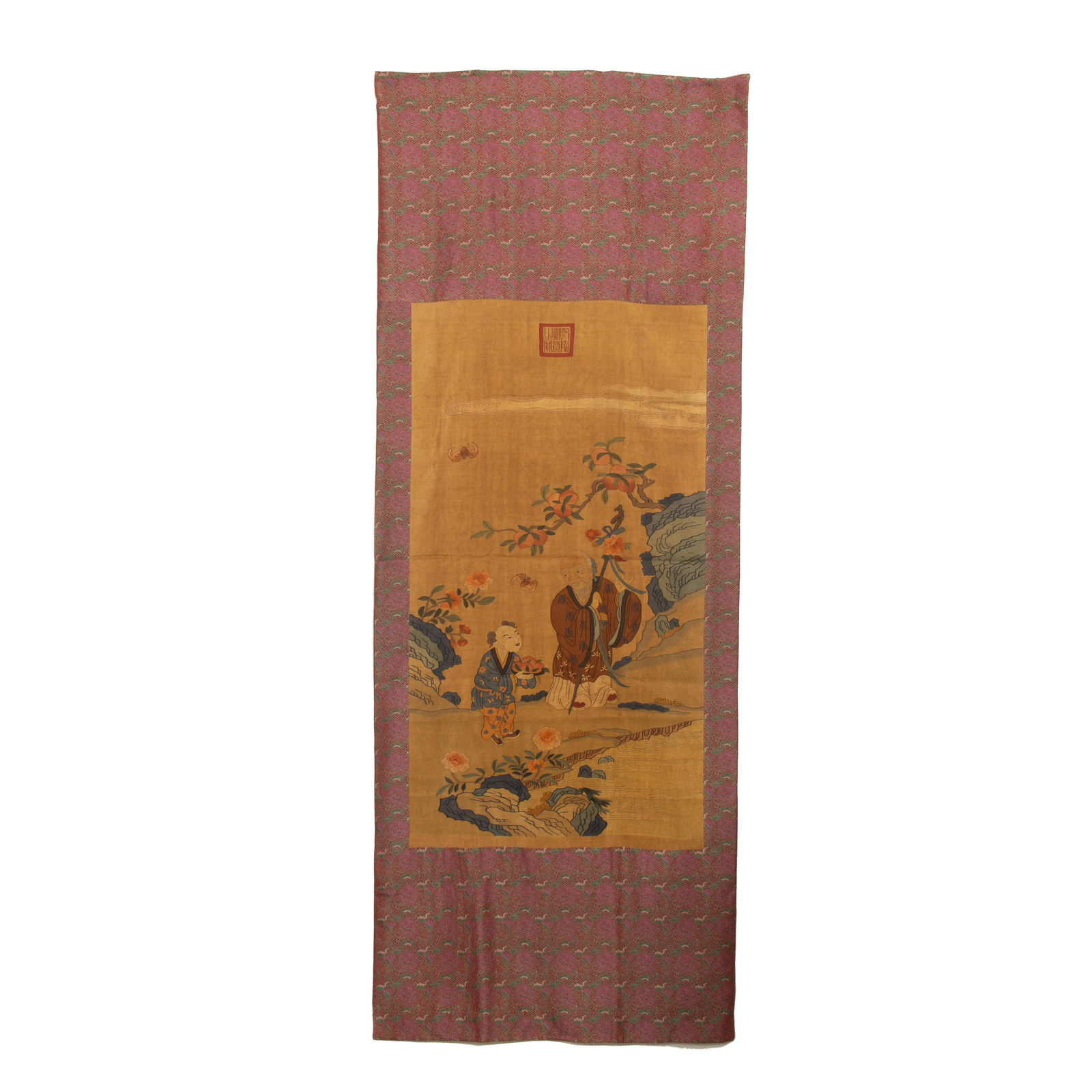 CHINESE KESI SILK GOD OF LONGEVITY PANEL (1 of 12)