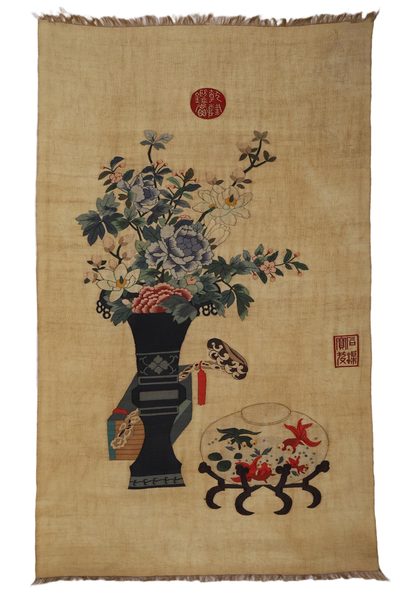 CHINESE KESI SILK STILL LIFE TAPESTRY (1 of 9)