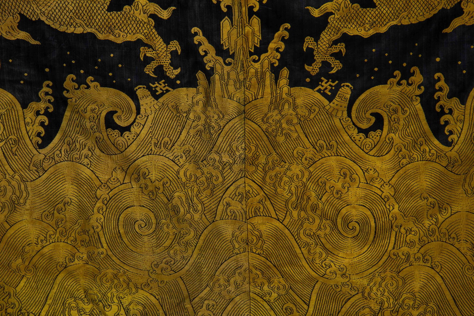 CHINESE YUNJIN BROCADE DRAGON ROBE - 5