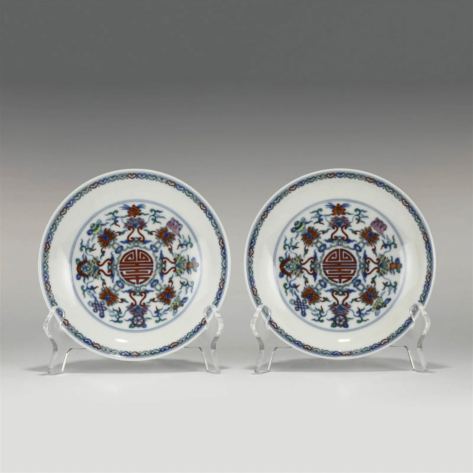 GUANGXU WUCAI SHUANGSI FLORI PORCELAIN PLATES (1 of 7)